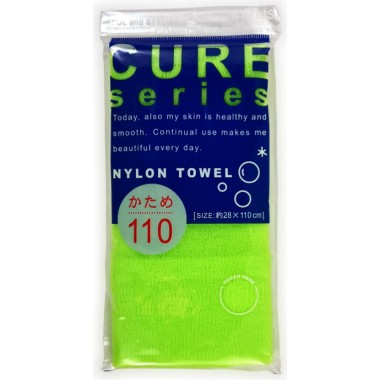 Мочалка для тела жёсткая (зеленая) — Cure Nylon Towel Regular (Green)