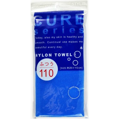 Мочалка для тела средней жёсткости (синяя) — Cure Nylon Towel Regular (Blue)