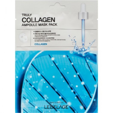Тканевая маска для лица с коллагеном и экстрактом бамбука, 28 мл — Truly Collagen Ampoule Mask Pack, 28 ml
