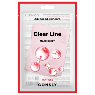 Антивозрастная тканевая маска с пептидами, 25 мл — Clear Line Advanced Skincare Peptides Mask Sheet, 25 ml
