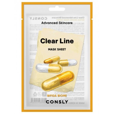 Восстанавливающая тканевая маска с пробиотиками, 25 мл — Clear Line Advanced Skincare Bifida Biome Mask Sheet, 25 ml