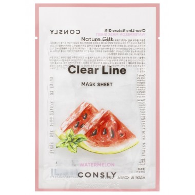 Тонизирующая тканевая маска с экстрактом арбуза, 25 мл — Clear Line Nature Gift Watermelon Mask Sheet, 25 ml