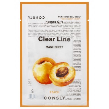 Увлажняющая тканевая маска с экстрактом персика, 25 мл — Clear Line Nature Gift Peach Mask Sheet, 25 ml
