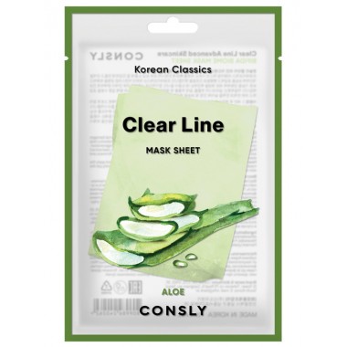 Увлажняющая тканевая маска с экстрактом алоэ, 25 мл — Clear Line Korean Classics Aloe Mask Sheet, 25 ml