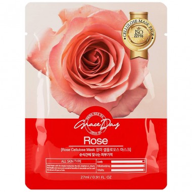 Тканевая маска с экстрактом розы, 27 мл * 5 шт — Rose Cellulose Mask, 27 ml*5pcs