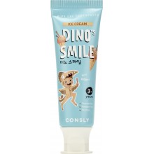 Детская  гелевая зубная паста DINO&#039;s SMILE c ксилитом и вкусом пломбира, 60 г