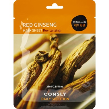 Тканевая маска для лица с экстрактом красного женьшеня, 25 мл — Daily Solution Red Ginseng Mask Sheet, 25 ml