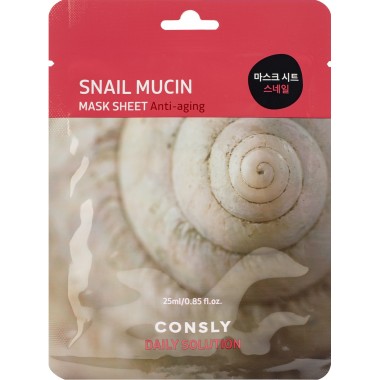 Тканевая маска для лица с муцином улитки, 25 мл — Daily Solution Snail Mucin Mask Sheet, 25 ml