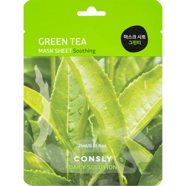 Тканевая маска для лица с экстрактом листьев зелёного чая, 25 мл — Daily Solution Green Tea Mask Sheet, 25 ml