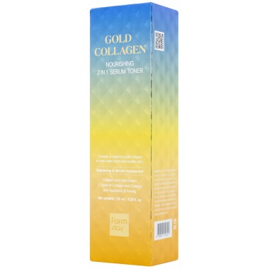 Питательный тонер-сыворотка 2 в 1 с золотом и колла геном, 130 мл — Gold collagen