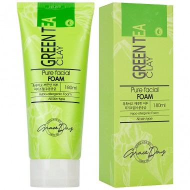 Grace Day Пенка для умывания с зеленой глиной, 180 мл — Green Tea Clay Pure Facial Foam, 180 ml