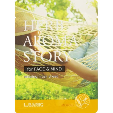 Тканевая маска с экстрактом нероли и эффектом ароматерапии, 25 мл — Herb Aroma Story Neroli Relaxing Mask Sheet, 25 ml