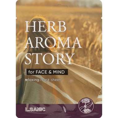 Тканевая маска с экстрактом пачули и эффектом ароматерапии, 25 мл — Herb Aroma Story Patchouli Relaxing Mask Sheet, 25 ml