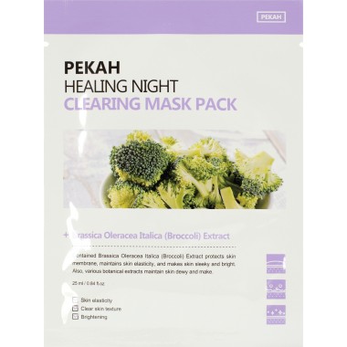 Вечерняя очищающая тканевая маска с экстрактом брокколи, 25 мл — Healing Night Clearing Mask Pack, 25 ml