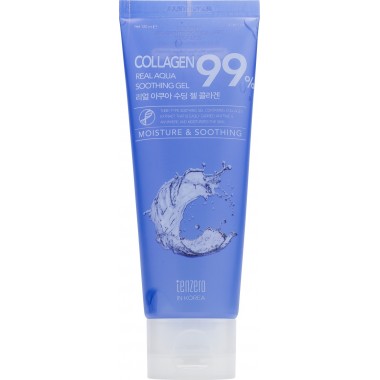 Увлажняющий успокаивающий гель с коллагеном, 120 мл — Real Aqua Soothing Gel Collagen, 120 ml