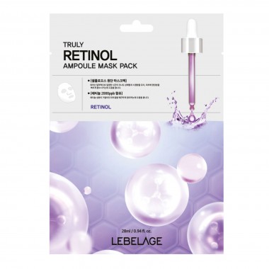 Тканевая маска для лица с ретинолом и экстрактом мицелия, 28 мл — Truly Retinol Ampoule Mask Pack, 28 ml