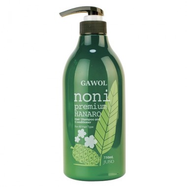 Увлажняющий шампунь-кондиционер 2-в-1 с экстрактом фрукта нони, 750 мл — Gawol Noni Premium Hanaro Hair Shampoo
