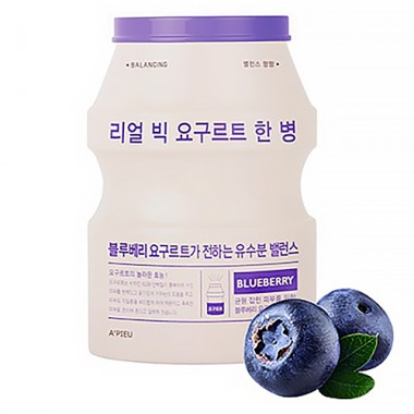 Йогуртовая маска для лица с экстрактом голубики, 21 г — Real big yogurt one-bottle blueberry